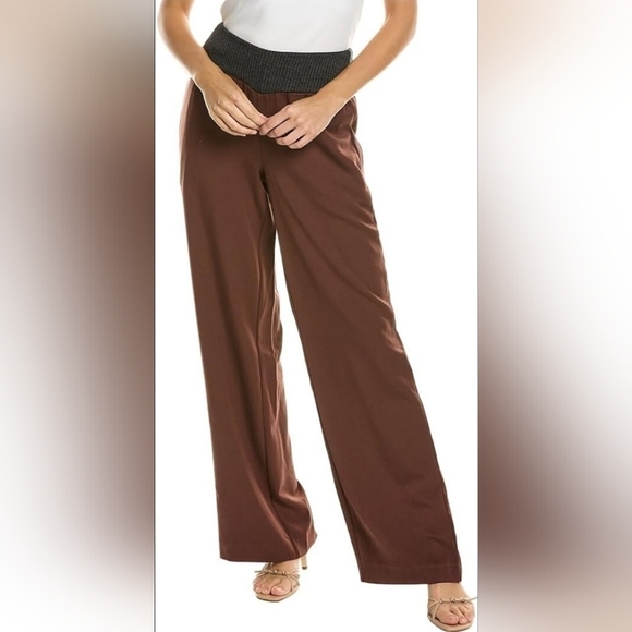 NEW WeWoreWhat Suiting Twill Low Rise Pull On Women XS Wide Leg V Waist Pants - Picture 1 of 12